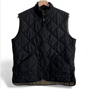 J. CREW Quilted Walker Vest Black Full Zip Lightweight Authentic Outerwear M
